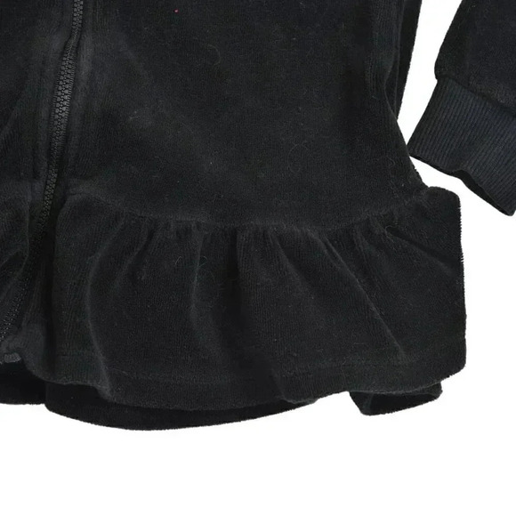 Juicy Couture Choose Juicy Ruffle Track Jacket Full Zip Black  Velour Size 5 - Picture 4 of 10